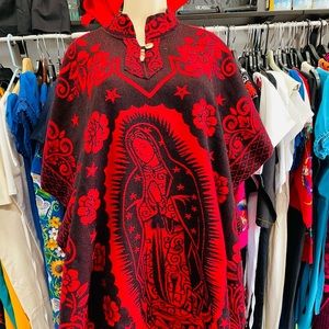 Virgen María  Mexican Women’s Jorongo Poncho Gaban Cape Ruana Beautiful